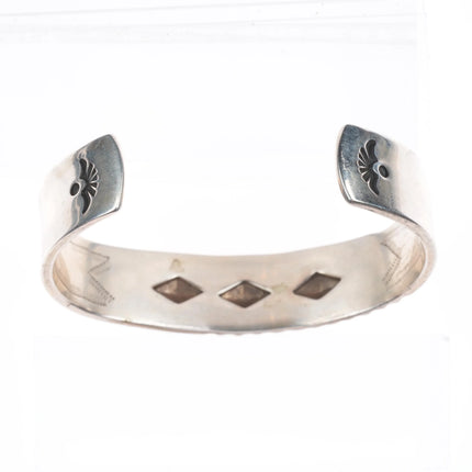 7.2" djt Southwestern hand stamped sterling silver cuff bracelet