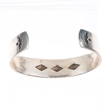 7.2" djt Southwestern hand stamped sterling silver cuff bracelet