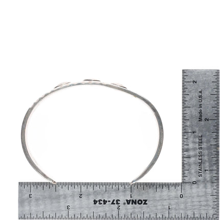 7.2" djt Southwestern hand stamped sterling silver cuff bracelet
