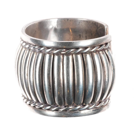 6.25" Elizabeth Guerro Navajo sterling silver fluted bars cuff bracelet