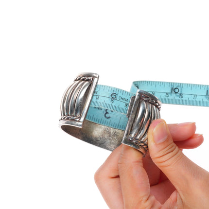 6.25" Elizabeth Guerro Navajo sterling silver fluted bars cuff bracelet