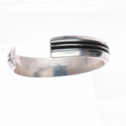 6.25" Johnny Mike Begay Navajo rails modernist sterling silver cuff bracelet