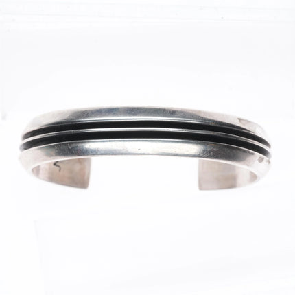 6.25" Johnny Mike Begay Navajo rails modernist sterling silver cuff bracelet