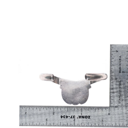 6.1" Vintage Navajo sterling silver Royston turquoise feather cuff bracelet