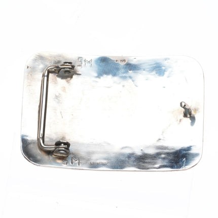 Vintage Navajo or Hopi sterling silver Kokopelli Overlay belt buckle