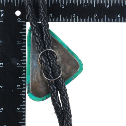 Andrew Redhorse Alvarez spiderweb Bisbee turquoise sterling silver bolo tie
