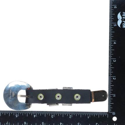 3/4" Jon Peters Navajo sterling silver, turquoise/lapis ranger belt buckle set