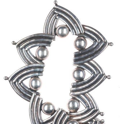 15.75" c1950's Los Castillo 481 sterling silver modernist Mexican necklace