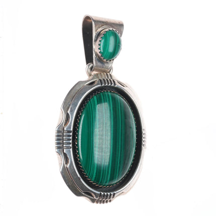 80's-90's Will Denetdale Navajo sterling silver Malachite pendant