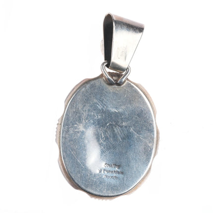 80's-90's Will Denetdale Navajo sterling silver Malachite pendant