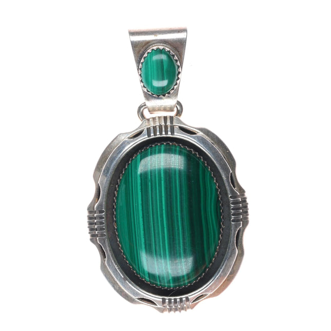 80's-90's Will Denetdale Navajo sterling silver Malachite pendant