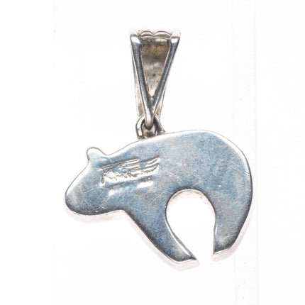 Ray Tracy Knifewing sterling silver, sugilite, turquoise, onyx bear pendant