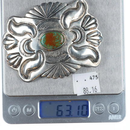 Marco Begaye Navajo sterling silver high grade waterweb kingman belt buckle