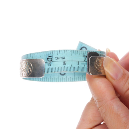 7" Vintage WDF Haida sterling silver Sun Eagle Wolf cuff bracelet hand carved