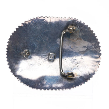Big Vintage DB Navajo sterling silver high grade turquoise belt buckle