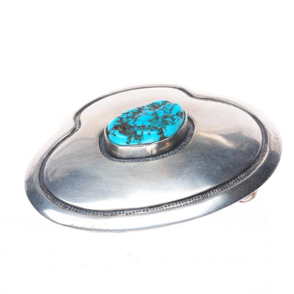 Carmelo Patania southwestern Modernist sterling silver turquoise belt buckle