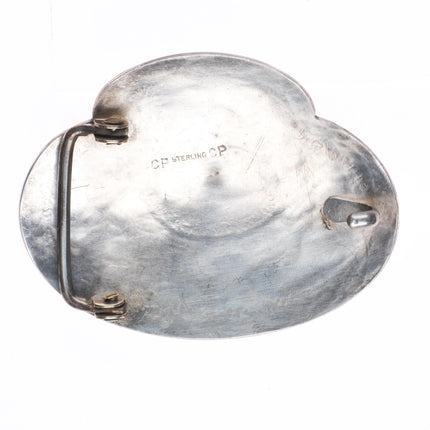 Carmelo Patania southwestern Modernist sterling silver turquoise belt buckle