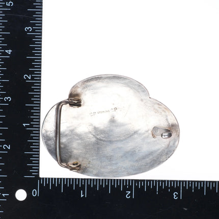 Carmelo Patania southwestern Modernist sterling silver turquoise belt buckle