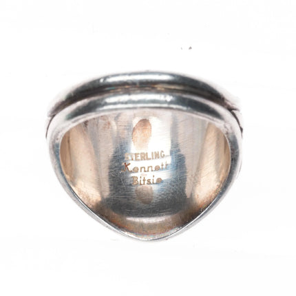 sz11.5 Kenneth Bitsie Navajo sterling silver, turquoise/opal/lapis men's ring