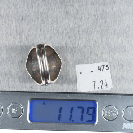 sz11.5 Kenneth Bitsie Navajo sterling silver, turquoise/opal/lapis men's ring