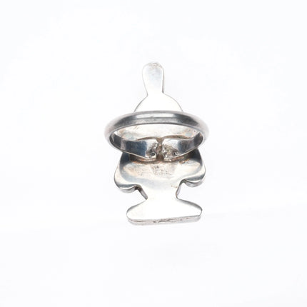 sz6 Zuni sterling silver channel inlay Zunitoon character ring