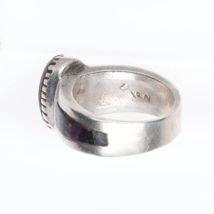 sz7 Vintage Native American sterling silver high grade Sugilite ring
