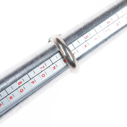 sz6 Janice Paloma Zuni sterling silver vintage turquoise petit point row ring