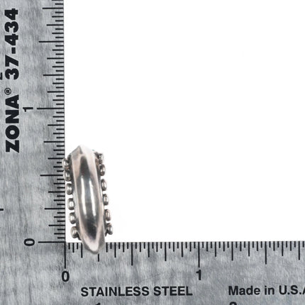 sz6 Janice Paloma Zuni sterling silver vintage turquoise petit point row ring