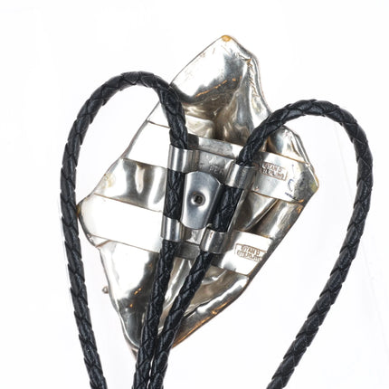 Stan Davidson (1933-2012) Vintage Brutalist sterling silver modernist bolo tie