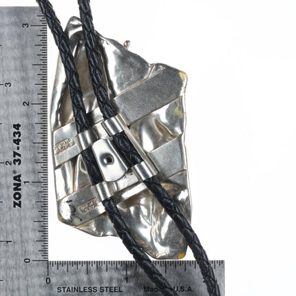 Stan Davidson (1933-2012) Vintage Brutalist sterling silver modernist bolo tie