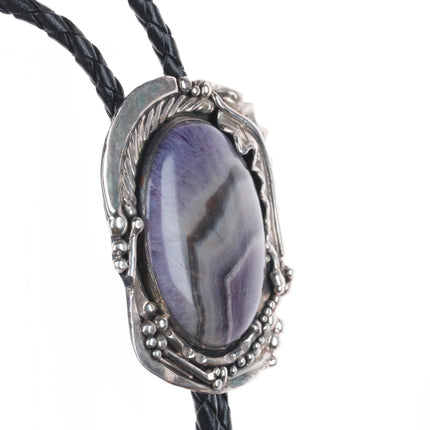 Stan Davidson 1933-2012 Vintage Brutalist sterling silver Purple jasper bolo tie