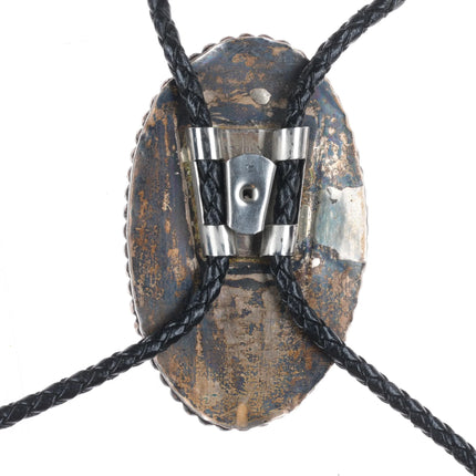 Big Vintage Sterling silver Chrysocolla southwestern/Native American bolo tie