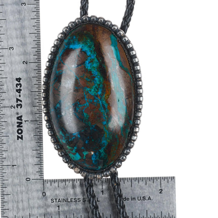 Big Vintage Sterling silver Chrysocolla southwestern/Native American bolo tie