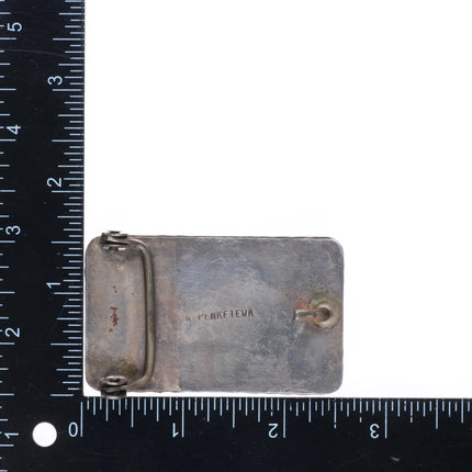 Vintage Penketewa Zuni sterling silver nugget cluster belt buckle