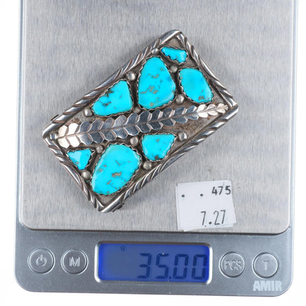 Vintage Penketewa Zuni sterling silver nugget cluster belt buckle