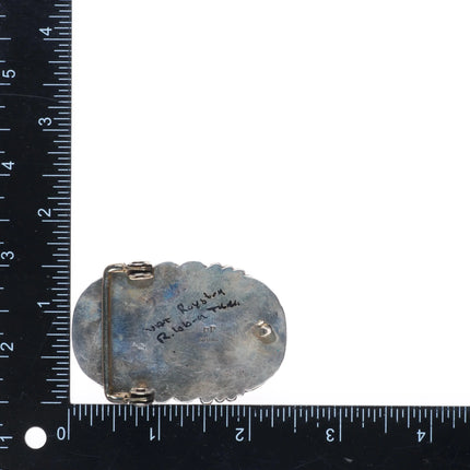 Patricia Platero Navajo Royston Ribbon turquoise sterling silver belt buckle