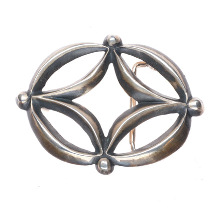 Francis Jones Navajo cast sterling silver belt buckle