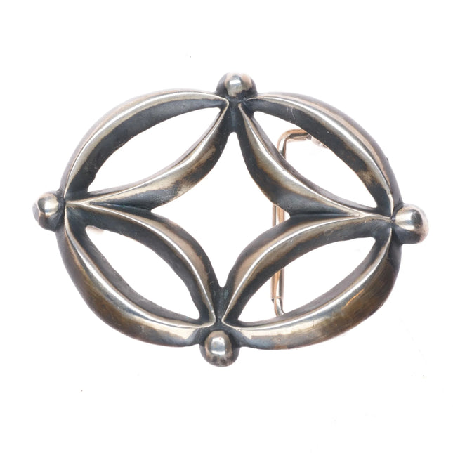 Francis Jones Navajo cast sterling silver belt buckle