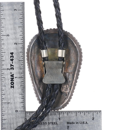 1991 Chambers Sterling Silver southwestern scrollwork bolo tie