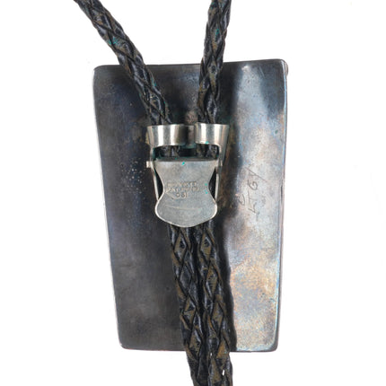 c1960 c-31 Navajo sterling silver 5 stone turquoise bolo tie