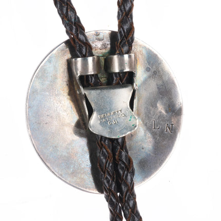 c1960 c-31 Zuni Apache dancer kachina sterling silver inlaid bolo tie L.N.