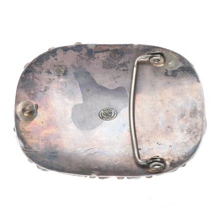 Vintage Sterling silver turquoise nugget southwestern belt buckle Gomez