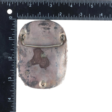 Vintage Sterling silver turquoise nugget southwestern belt buckle Gomez