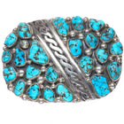 Vintage Sterling silver turquoise nugget southwestern belt buckle Gomez
