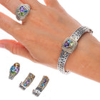 sz7 Effy Sterling Silver/18K Gold Multi Gemstone Bangle, Ring, earrings, pendant