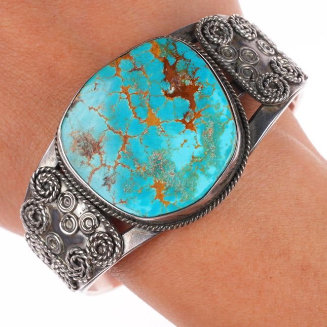 6.65" 1950's Navajo high grade Royston turquoise sterling silver cuff bracelet