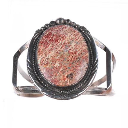 6.25" Billy Padilla Navajo sterling silver jasper cuff bracelet