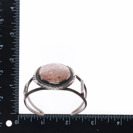 6.25" Billy Padilla Navajo sterling silver jasper cuff bracelet