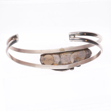 6.6" Rosemary & Ray Nieto Zuni Mediterranean coral sterling silver cuff bracelet