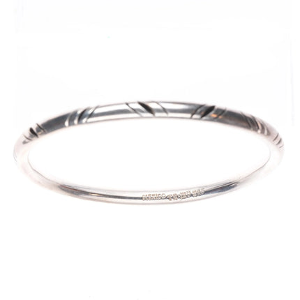 8" Tahe Navajo & Mexican sterling silver retro bangle bracelets